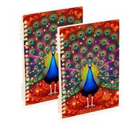 Amooorous Lot de 2 cahiers à spirales de luxe format A5 en feuille d'or pour l'école et le bureau, 21,1 x 14,5 cm, couverture rigide, 60 feuilles