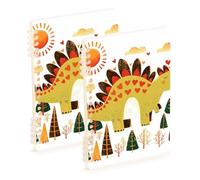 Amooorous Lot de 2 cahiers à spirales en forme de cœur - Format A5 - Motif dinosaure - 21,1 x 14,5 cm - Reliure à spirale - 60 feuilles pour agenda et liste de choses à faire