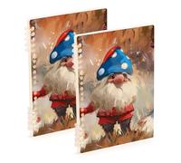 Amooorous Lot de 2 carnets à spirales lignés rouges et bleus de format A5 pour le 4 juillet - 21,1 x 14,5 cm - Résistant à l'usure - 60 feuilles pour le travail et la salle de classe