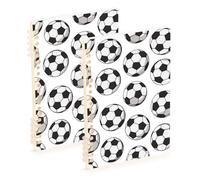 Amooorous Lot de 2 carnets de notes modernes de football de taille A5 pour l'école et le bureau, 21,1 x 14,5 cm, à spirales, lignés pour l'école et le bureau