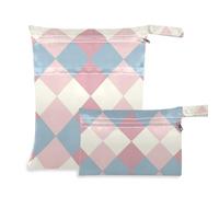 Amooorous Lot de 2 sacs à langer carrés imperméables bleu poudré pour bébé, articles essentiels avec poignées pour la plage, la plage