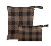 Amooorous Lot de 2 sacs carrés lavables marron pour maillots de bain avec poignées pour la garderie, la plage