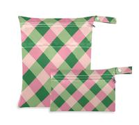 Amooorous Lot de 2 sacs carrés lavables vert pâle pour voyage, essentiels de voyage pour voler, avec poignées pour le yoga, la garderie
