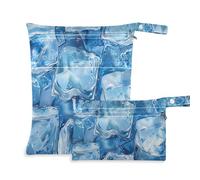 Amooorous Lot de 2 sacs de glace imperméables bleus transparents pour maillot de bain avec poignées pour voyage, plage, Glaçons bleus transparents, 1 size, Décontracté
