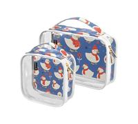 Amooorous Lot de 2 sacs de toilette décoratifs transparents de dessin animé blanc canard mignon pour hommes TSA approuvés sacs de maquillage de voyage multifonctionnels nécessaires pour maquillage ,