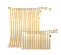 Amooorous Lot de 2 sacs étanches à rayures oranges et blanches pour tire-lait - Essentiels de voyage pour bébés avec poignées pour couches de bébé, voyage, Rayures orange et blanches, 1 size,