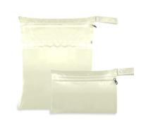 Amooorous Lot de 2 sacs étanches réutilisables jaune clair de couleur unie pour tire-lait avec poignées pour le yoga, le yoga