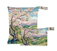 Amooorous Lot de 2 sacs humides et secs réutilisables pour tire-lait avec poignées pour le bain, la salle de sport et la peinture à l'huile Rose