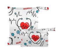 Amooorous Lot de 2 sacs imperméables pour costume d'infirmière avec poignées pour salle de sport, couches de bébé