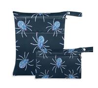 Amooorous Lot de 2 sacs imperméables réutilisables à paillettes pour maillot de bain avec poignées pour la plage, le yoga