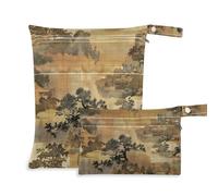 Amooorous Lot de 2 sacs imperméables réutilisables pour tire-lait - Avec poignées - Pour la salle de sport, la plage - Marron