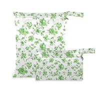 Amooorous Lot de 2 sacs réutilisables verts écrasés pour maillots de bain avec poignées pour voyage, garderie