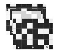 Amooorous Lot de 2 trousses à crayons avec fenêtre transparente à 3 trous pour classeur à 3 anneaux pour enseignants, fournitures scolaires, étudiants, enseignants, noir et blanc à carreaux
