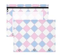 Amooorous Lot de 2 trousses à crayons avec fermeture éclair pour papier A4 - Fournitures de salle de classe - Bleu poudré - Carré