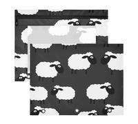 Amooorous Lot de 2 trousses à crayons avec fermetures éclair lisses et 3 anneaux de poche pour papier A4 Lettre pour étudiants Fournitures de salle de classe Noir et blanc Mouton ardoise