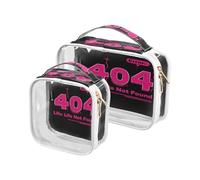 Amooorous Lot de 2 trousses de toilette décoratives transparentes 404 Error Life Not Found - Approuvées par la TSA - Résistantes à l'eau - Grande trousse de maquillage pour femme - Bolsa de