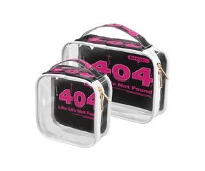 Amooorous Lot de 2 trousses de toilette décoratives transparentes 404 Error Life Not Found - Approuvées par la TSA - Résistantes à l'eau - Grande trousse de maquillage pour femme - Bolsa de