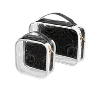 Amooorous Lot de 2 trousses de toilette décoratives transparentes en forme de citrouille d'Halloween - Approuvées par la TSA - Conforme aux normes de l'aéroport - Bolsa de maquillaje, Citrouille