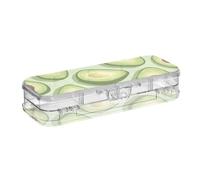 Amooorous Mignon dessin animé avocat Boîte en plastique pour crayons Double Deck Transparent Stylos Étuis pour l'école avec bouton-pression et couvercle