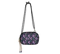 Amooorous Mini sac à bandoulière pour femme avec emplacements pour cartes de crédit et fleurs d'orchidée Indigo Sac à main à bandoulière pour femme Take a walk bolsos para mujeres