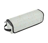 Amooorous Organiseur 2 en 1 pour outils capillaires avec tapis amovible résistant à la chaleur, sac de rangement pour fers plats, lisseurs, fers à friser, petites étoiles sur fond vert menthe
