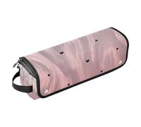 Amooorous Organiseur 2 en 1 pour outils capillaires et tapis résistant à la chaleur, étui de transport portable pour outils chauds, fer à friser, fers plats, volumateur de cheveux, noir Love Spot