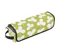Amooorous Organiseur d'outils 2 en 1 avec tapis de fer, grand étui de voyage pour fer à friser, fer à lisser, sèche-cheveux plat, trèfle vert frais, essentiel de voyage pour femme, Trèfle vert frais,