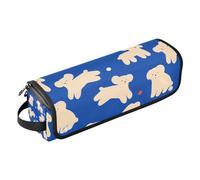 Amooorous Organiseur d'outils 2 en 1 avec tapis résistant à la chaleur et à la poussière, sac de voyage pour fer à lisser, fer à friser, sac de voyage pour outils à cheveux blanc, Dessin animé chiot