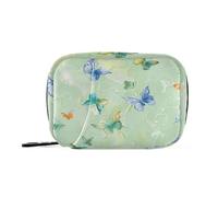 Amooorous Peinture à l'huile avec rétro Green Butterfly Feel Medicine Sac Organisateur avec Compartiments Amovibles Pilule Fixable Cas Organisateurs pour Portefeuille