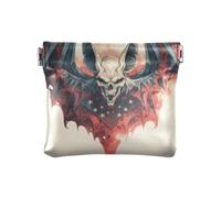 Amooorous Petit porte-monnaie en cuir avec chauve-souris vampire en colère, 4 juillet, jour de l'indépendance pour femme, petit porte-monnaie portable pour hommes et femmes, voyage, chauve-souris