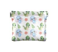 Amooorous Petit porte-monnaie en cuir avec motif éléphant vert crocodile bleu dessin animé pour femmes et filles, Dessin animé vert crocodile bleu éléphant, 1 size