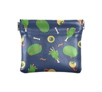 Amooorous Petit porte-monnaie en cuir pour femme avec boules oculaires en forme de cercueil de zombie vert pour Halloween, Globes oculaires cercueil zombie vert Halloween, 1 size
