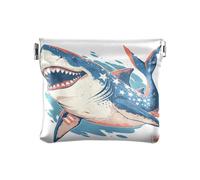 Amooorous Petit porte-monnaie en cuir pour femme Motif dessin animé 4 juillet Jour de l'indépendance, dessin animé Great White 4th of July Independence Day, 1 size