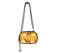Amooorous Petit sac à bandoulière noir simple orange camel pour homme avec fentes pour cartes de crédit, sac à main Walk the dog bolsas elegantes para mujer
