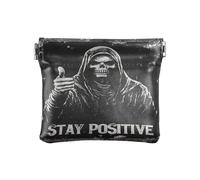 Amooorous Petit sac à main en cuir noir avec motif tête de mort gothique pour femme, Death God Black Skull Gothic, 1 size