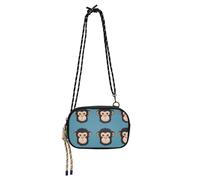 Amooorous Petit sac à main simple bleu visage de singe pour femme beauté avec fentes pour cartes de crédit Sac à main noir Take a walk carteras elegantes para mujer