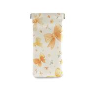 Amooorous Petits nœuds jaunes à presser sur le dessus portable pour lunettes de rangement en cuir synthétique pour homme et femme