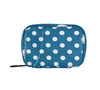 Amooorous Pois blancs sur fond bleu pour femme avec compartiments amovibles amovibles pilulier de voyage pour sac à main