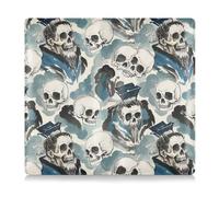 Amooorous Porte-carte d'assurance et carte d'assurance en cuir synthétique blanc avec motif de crâne de poète chinois antique pour documents, cartes, permis de conduire, Crâne de poète antique