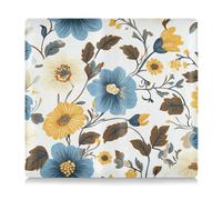 Amooorous Porte-carte d'immatriculation et d'assurance en cuir de qualité supérieure avec motif fleurs bleues et jaunes, parfait pour carte d'identité, permis de conduire, cartes d'information clés de