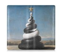 Amooorous Porte-carte d'immatriculation et d'assurance en cuir PU motif serpent noir et blanc Merry Christmas Tree
