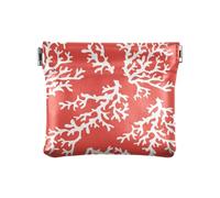 Amooorous Porte-monnaie en cuir pour femme avec fleurs rouges et corail - Pochette de rangement unique pour homme et femme, Merry Christmas Red Flower Coral Winter, 1 size