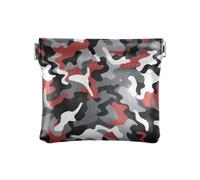 Amooorous Porte-monnaie en cuir synthétique motif camouflage, gris, rouge, noir, camouflage gris rouge noir art, 1 size