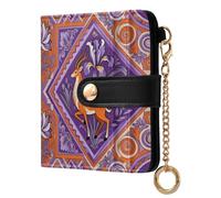 Amooorous Portefeuille léger et pliable en cuir synthétique avec motif de cerf et fleurs d'iris pour homme et femme