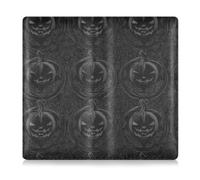 Amooorous Pure Black Evil Citrouille d'Halloween en cuir de qualité supérieure pour enregistrement automatique, portefeuille pour cartes d'identité, permis de conduire de documents essentiels,