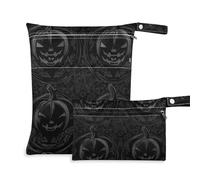 Amooorous Pure Black Evil Lot de 2 sacs à vêtements humides à fermeture éclair pour bébé avec poignées pour piscine, bain