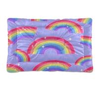 Amooorous Rainbow Of Tapis de couchage lavable avec fausses paillettes colorées pour chien et chat de grande taille 91,4 x 61 cm