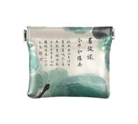 Amooorous Sac à main en cuir synthétique pour la culture chinoise, la poésie et la peinture, porte-monnaie, organiseur pratique pour hommes, femmes, voyages, Poésie et peinture de la culture chinoise