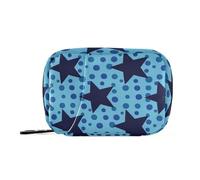 Amooorous Sac à médicaments bleu foncé avec compartiments amovibles et étoiles bleues à pois