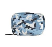 Amooorous Sac à médicaments camouflage bleu pour sac à main avec compartiments détachables, petit pilulier portable pour sac à main